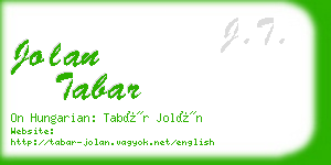 jolan tabar business card